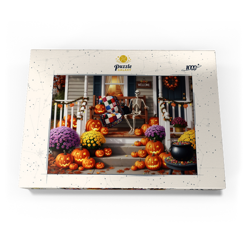 Darstellung des Puzzle Motivs Cozy Halloween Front Porch Decor Cozy Halloween Front Porch Decor 1000 Puzzle Schachtel Ansicht3