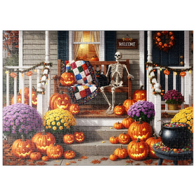 Darstellung des Puzzle Motivs Cozy Halloween Front Porch Decor - Puzzleteile: 500