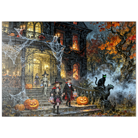 Darstellung des Puzzle Motivs Haunted Victorian Mansion Halloween Night - Puzzleteile: 100
