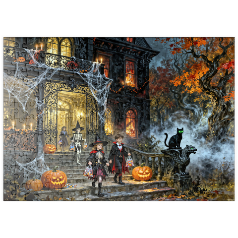 Darstellung des Puzzle Motivs Haunted Victorian Mansion Halloween Night puzzleplate Haunted Victorian Mansion Halloween Night 200 Puzzle