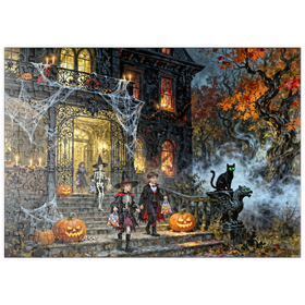 Darstellung des Puzzle Motivs Haunted Victorian Mansion Halloween Night - Puzzleteile: 200