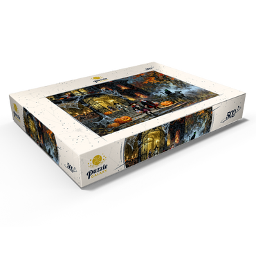 Darstellung des Puzzle Motivs Haunted Victorian Mansion Halloween Night 500 Puzzle Schachtel Ansicht1