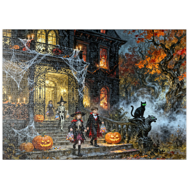 Darstellung des Puzzle Motivs puzzleplate Haunted Victorian Mansion Halloween Night 500 Puzzle