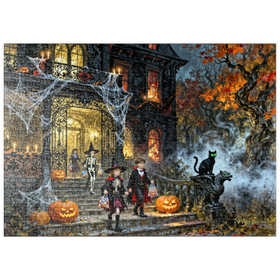 Darstellung des Puzzle Motivs Haunted Victorian Mansion Halloween Night - Puzzleteile: 500