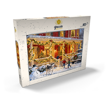 Darstellung des Puzzle Motivs Cozy Christmas Farmhouse Porch Lights 100 Puzzle Schachtel Ansicht2