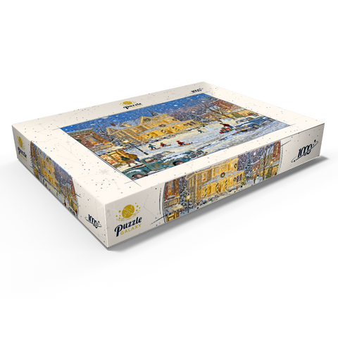 Darstellung des Puzzle Motivs Snowy Victorian Christmas Town Square House Snowy Victorian Christmas Town Square House 1000 Puzzle Schachtel Ansicht1