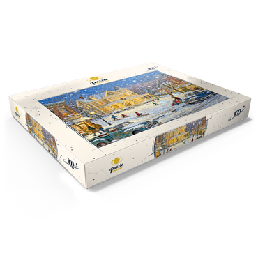 Darstellung des Puzzle Motivs Snowy Victorian Christmas Town Square House 100 Puzzle Schachtel Ansicht1