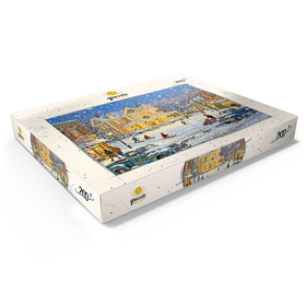 Alternative Darstellung des Puzzle-Motivs Snowy Victorian Christmas Town Square House – Puzzleteile: 200