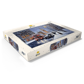 Alternative Darstellung des Puzzle-Motivs Big Ben London Snowy Night Street Scene – Puzzleteile: 200