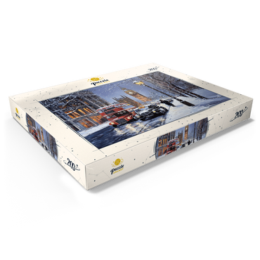 Darstellung des Puzzle Motivs Big Ben London Snowy Night Street Scene 200 Puzzle Schachtel Ansicht1