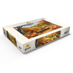 Darstellung des Puzzle Motivs Autumn Harvest Picnic Table with Pumpkins - Puzzleteile: 1000