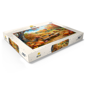 Alternative Darstellung des Puzzle-Motivs Autumn Harvest Picnic Table with Pumpkins – Puzzleteile: 200