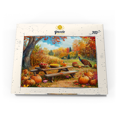 Darstellung des Puzzle Motivs Autumn Harvest Picnic Table with Pumpkins Autumn Harvest Picnic Table with Pumpkins 200 Puzzle Schachtel Ansicht3