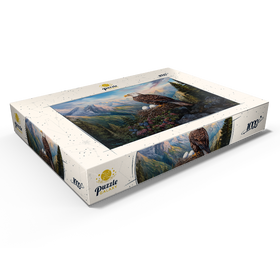 Darstellung des Puzzle Motivs Majestic Bald Eagle Nest Mountain Wilderness - Puzzleteile: 1000