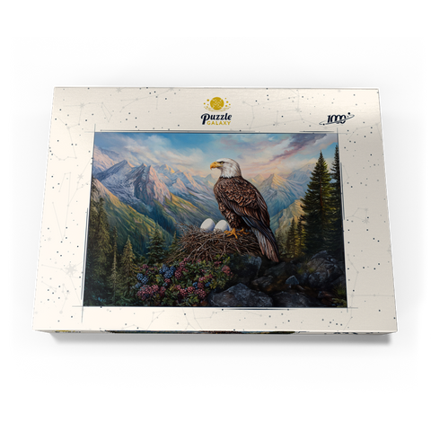 Darstellung des Puzzle Motivs Majestic Bald Eagle Nest Mountain Wilderness Majestic Bald Eagle Nest Mountain Wilderness 1000 Puzzle Schachtel Ansicht3