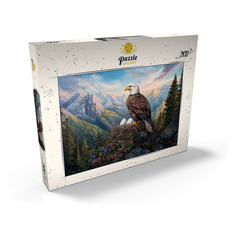 Darstellung des Puzzle Motivs Majestic Bald Eagle Nest Mountain Wilderness Majestic Bald Eagle Nest Mountain Wilderness 200 Puzzle Schachtel Ansicht2