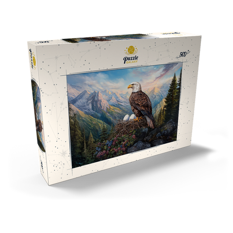 Darstellung des Puzzle Motivs Majestic Bald Eagle Nest Mountain Wilderness Majestic Bald Eagle Nest Mountain Wilderness 500 Puzzle Schachtel Ansicht2
