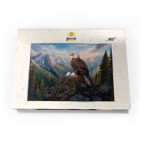 Darstellung des Puzzle Motivs Majestic Bald Eagle Nest Mountain Wilderness Majestic Bald Eagle Nest Mountain Wilderness 500 Puzzle Schachtel Ansicht3