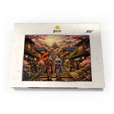 Darstellung des Puzzle Motivs Kyoto Pagoda Street Cherry Blossoms 1000 Puzzle Schachtel Ansicht3