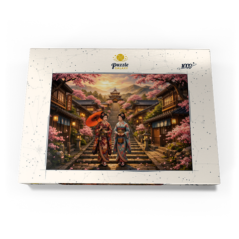Darstellung des Puzzle Motivs Kyoto Pagoda Street Cherry Blossoms Kyoto Pagoda Street Cherry Blossoms 1000 Puzzle Schachtel Ansicht3