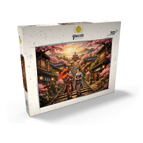 Darstellung des Puzzle Motivs Kyoto Pagoda Street Cherry Blossoms Kyoto Pagoda Street Cherry Blossoms 200 Puzzle Schachtel Ansicht2