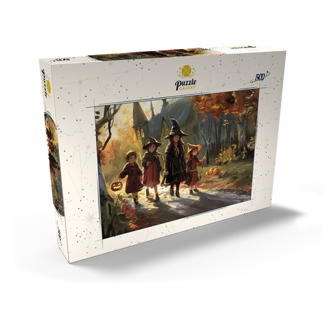 Darstellung des Puzzle Motivs Haunted Village Halloween Trick or Treat Scene Haunted Village Halloween Trick or Treat Scene 500 Puzzle Schachtel Ansicht2
