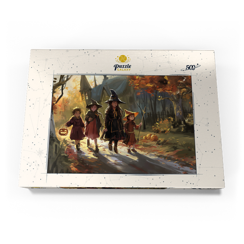 Darstellung des Puzzle Motivs Haunted Village Halloween Trick or Treat Scene Haunted Village Halloween Trick or Treat Scene 500 Puzzle Schachtel Ansicht3