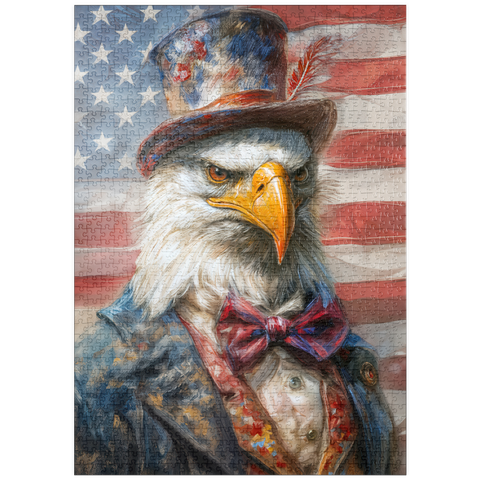 Darstellung des Puzzle Motivs Patriotic Bald Eagle American Flag Portrait puzzleplate Patriotic Bald Eagle American Flag Portrait 1000 Puzzle