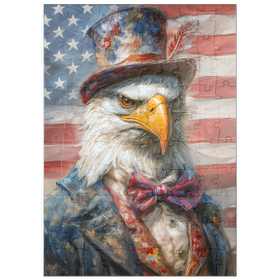 Darstellung des Puzzle Motivs Patriotic Bald Eagle American Flag Portrait - Puzzleteile: 100