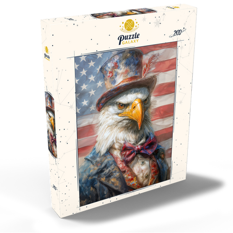 Darstellung des Puzzle Motivs Patriotic Bald Eagle American Flag Portrait Patriotic Bald Eagle American Flag Portrait 200 Puzzle Schachtel Ansicht2