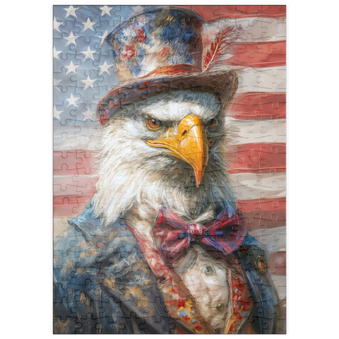 Darstellung des Puzzle Motivs Patriotic Bald Eagle American Flag Portrait puzzleplate Patriotic Bald Eagle American Flag Portrait 200 Puzzle