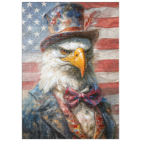 Darstellung des Puzzle Motivs Patriotic Bald Eagle American Flag Portrait - Puzzleteile: 200