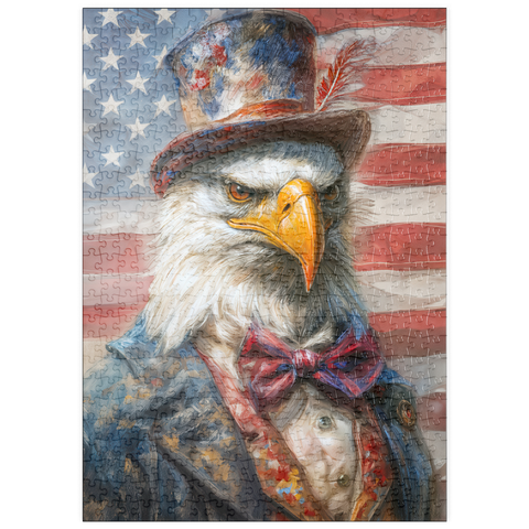Darstellung des Puzzle Motivs Patriotic Bald Eagle American Flag Portrait puzzleplate Patriotic Bald Eagle American Flag Portrait 500 Puzzle