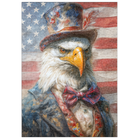 Darstellung des Puzzle Motivs Patriotic Bald Eagle American Flag Portrait - Puzzleteile: 500