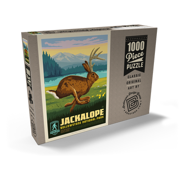 Darstellung des Puzzle Motivs Legends Of The National Parks: Yellowstone's Jackalope 1000 Puzzle Schachtel Ansicht2