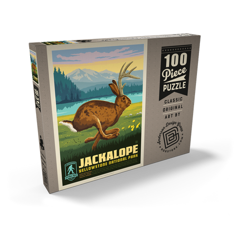 Darstellung des Puzzle Motivs Legends Of The National Parks: Yellowstone's Jackalope Legends Of The National Parks: Yellowstone's Jackalope 100 Puzzle Schachtel Ansicht2