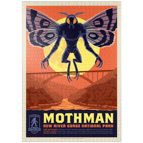 Darstellung des Puzzle-Motivs Legends Of The National Parks: New River Gorge's MothMan Returns – Puzzleteile: 1000