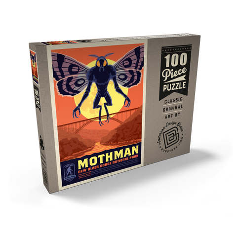 Darstellung des Puzzle Motivs Legends Of The National Parks: New River Gorge's MothMan Returns Legends Of The National Parks: New River Gorge's MothMan Returns 100 Puzzle Schachtel Ansicht2