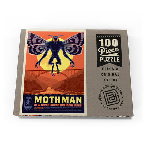 Darstellung des Puzzle Motivs Legends Of The National Parks: New River Gorge's MothMan Returns Legends Of The National Parks: New River Gorge's MothMan Returns 100 Puzzle Schachtel Ansicht3