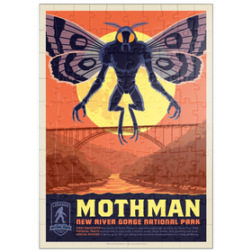Darstellung des Puzzle Motivs Legends Of The National Parks: New River Gorge's MothMan Returns - Puzzleteile: 100