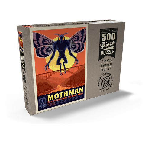 Darstellung des Puzzle Motivs Legends Of The National Parks: New River Gorge's MothMan Returns Legends Of The National Parks: New River Gorge's MothMan Returns 500 Puzzle Schachtel Ansicht2