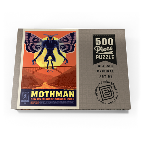 Darstellung des Puzzle Motivs Legends Of The National Parks: New River Gorge's MothMan Returns Legends Of The National Parks: New River Gorge's MothMan Returns 500 Puzzle Schachtel Ansicht3