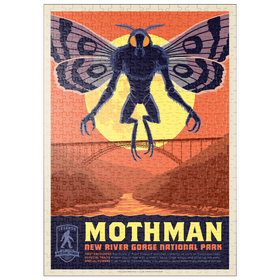 Darstellung des Puzzle Motivs Legends Of The National Parks: New River Gorge's MothMan Returns - Puzzleteile: 500