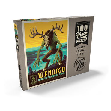 Darstellung des Puzzle Motivs Legends Of The National Parks: Acadia's Wendigo 100 Puzzle Schachtel Ansicht2