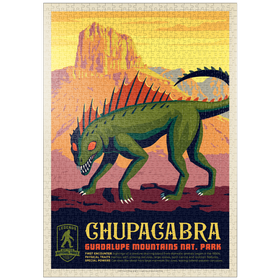Darstellung des Puzzle-Motivs Legends Of The National Parks: Guadalupe Mountains Chupacabra – Puzzleteile: 1000