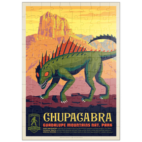 Darstellung des Puzzle Motivs Legends Of The National Parks: Guadalupe Mountains Chupacabra - Puzzleteile: 100