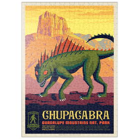 Darstellung des Puzzle Motivs Legends Of The National Parks: Guadalupe Mountains Chupacabra - Puzzleteile: 500