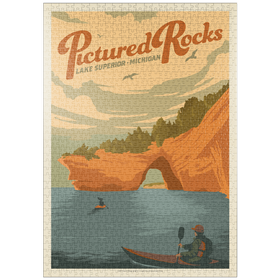 Darstellung des Puzzle Motivs Pictured Rocks, MI: Lake Superior - Puzzleteile: 1000