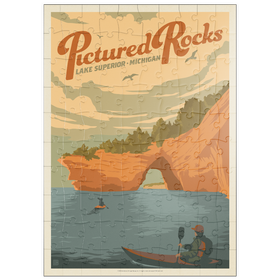 Darstellung des Puzzle Motivs Pictured Rocks, MI: Lake Superior - Puzzleteile: 100