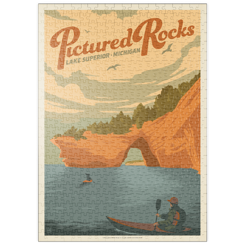 Darstellung des Puzzle Motivs Pictured Rocks, MI: Lake Superior puzzleplate Pictured Rocks, MI: Lake Superior 500 Puzzle